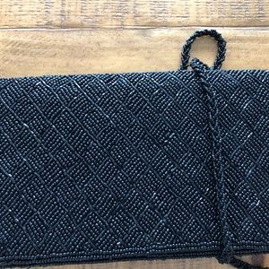 Black beaded cocktail/evening bag